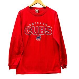 Vintage Chicago Cubs T-Shirt Mens Medium Red Long Sleeve 2004 CSA Baseball Tee